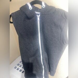 Men’s short sleeveless hoodies size class gray